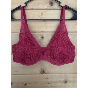 Soma Bra Size 38D Red Lightest Lift Idyllic Lace Plunge Underwire Lace